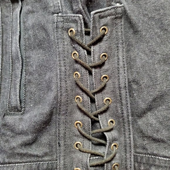 Black Snap Front Denim Biker Vest 3XL NWT - Picture 4 of 5